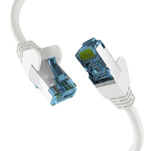 RJ45 PATCHKABEL mit CAT7 ROHKABEL WEISS 1,5m,S/FTP PIMF Netzwerkkabel LAN DSL