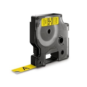 DYMO D1 - Standardetiketten - Schwarz auf Gelb - 12mm x 7m, Schwarz auf gelb, Polyester, Belgien, -18 - 90 °C, DYMO, Label