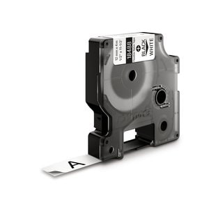DYMO IND Flexibles Nylon - 12mm x 3,5m BW. Aufkleberfarbe: Schwarz auf weiss, Produktfarbe: Schwarz, Material: Nylon. Spei