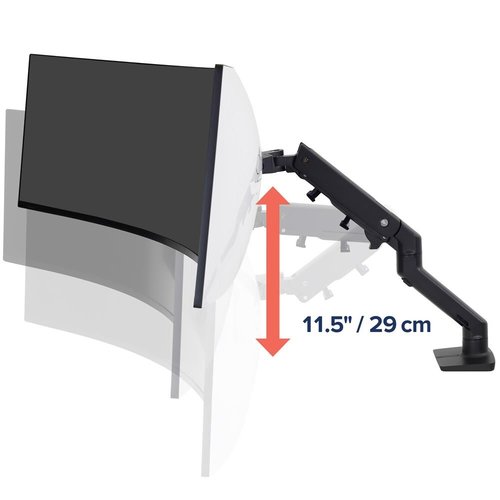 HX Monitor Arm mit HeavyDuty-Gelenk in Schwarz, Monitorhalterung / Displayhalterung für Tischmontage  mit patentierter CF-