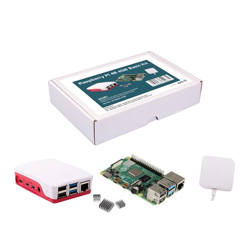 SIWA Raspberry PI4B 4GB Basic Kit PowerSupply, Case red/white & Cooling
