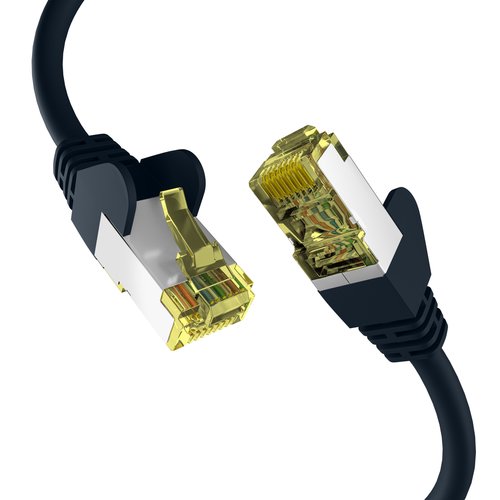 CAT6a SCHWARZ 5m Patchkabel S/FTP PIMF,RJ45 Netzwerkkabel Ethernetkabel LAN DSL