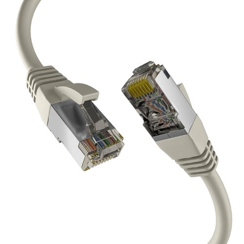 CAT8.1 GRAU 10m RJ45 PATCHKABEL S/FTP PIMF,LSZH 2000MHZ 40GB NETZWERKKABEL