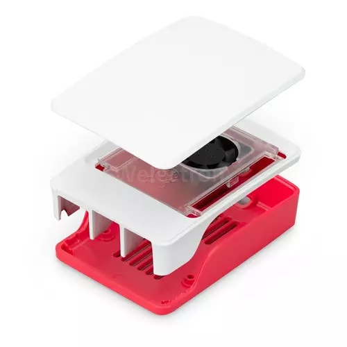 RASPBERRY PI5 GEHUSE ROT / WEISS LFTER  OFFIZIELL