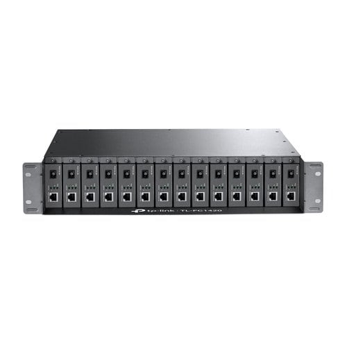 Omada 14-Slot Media Converter Chassis, Compatible with TP-Link's Media Converter (5VDC Input)