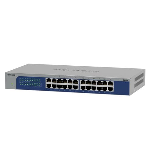 GS524-300EUS, 24-Port Gigabit Unmanaged Ethernet Switch, Desktop Desktop oder Rackmontage-Metallgehäuse, lüfterlos 