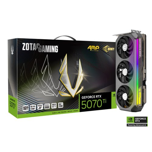 Zotac NVIDIA GeForce RTX 5070 Ti Grafikkarte - 16 GB GDDR7 - 7680 x 4320 - 2,51 GHz Core - 256 Bit Busbreite - PCI Express