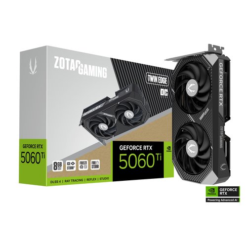 Zotac NVIDIA GeForce RTX 5060 Ti Grafikkarte - 8 GB GDDR7 - 7680 x 4320 - 2,60 GHz Core - 128 Bit Busbreite - PCI Express 