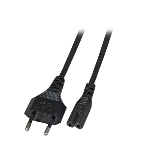 POWER CORD EU-C7 180 BLACK 3M 2X0.75MM