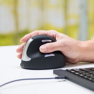 R-Go Tools Ergonomische Maus R-Go HE Break mit Pausensoftware, medium (Handlänge 165-185mm), Rechtshänder, bluetooth, schw