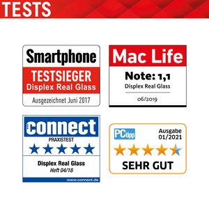 DISPLEX Panzerglas (10H, 2D) für Apple iPhone 12/12 Pro, Eco-Montagerahmen, kratzer-resistent