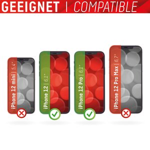 DISPLEX Panzerglas (10H, 2D) für Apple iPhone 12/12 Pro, Eco-Montagerahmen, kratzer-resistent