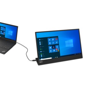 Lenovo ThinkVision M15 39,6 cm (15.6 Zoll) Full HD WLED - 16:9 Format – Schwarz -  1920 x 1080 Pixel Bildschirmauflösung –