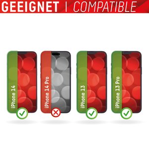 DISPLEX Smart Glass (9H) für Apple iPhone 13/13 Pro/14, Montagesticker, unzerbrechlich