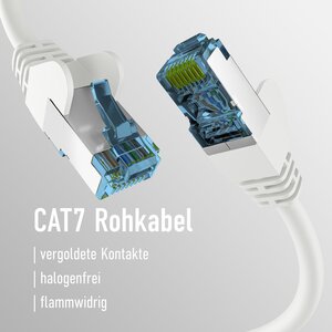 RJ45 PATCHKABEL mit CAT7 ROHKABEL WEISS 1,5m,S/FTP PIMF Netzwerkkabel LAN DSL