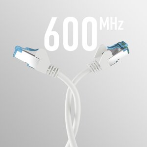 RJ45 PATCHKABEL mit CAT7 ROHKABEL WEISS 1,5m,S/FTP PIMF Netzwerkkabel LAN DSL