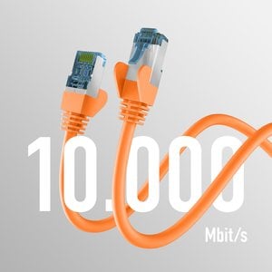 RJ45 PATCHKABEL mit CAT7 ROHKABEL ORANGE 2m,S/FTP PIMF Netzwerkkabel LAN DSL