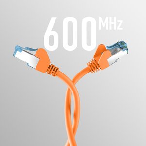 RJ45 PATCHKABEL mit CAT7 ROHKABEL ORANGE 2m,S/FTP PIMF Netzwerkkabel LAN DSL