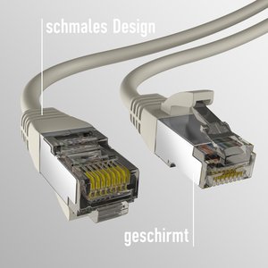 CAT8.1 GRAU 10m RJ45 PATCHKABEL S/FTP PIMF,LSZH 2000MHZ 40GB NETZWERKKABEL