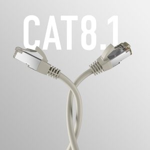 CAT8.1 GRAU 10m RJ45 PATCHKABEL S/FTP PIMF,LSZH 2000MHZ 40GB NETZWERKKABEL