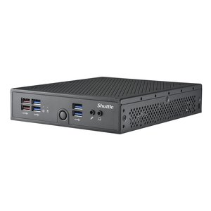 Shuttle XPC slim Barebone DS50U, Intel Celeron 7305, 2x LAN (1x 2.5Gbit ,1x 1Gbit), 1xCOM,1xHDMI,1xDP, 1x VGA, lüfterlos, 