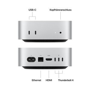 Mac mini CTO Z1CF | Apple M4 Chip mit 10?Core CPU, 10?Core GPU und 16?Core Neural Engine | 16 GB RAM | 1 TB SSD Speicher |