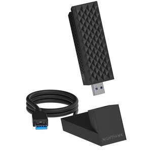 Netgear Nighthawk A9000 Triband Wi-Fi Adapter für Computer, Router - IEEE 802.11be - USB 3.0 - 6,50 Gbit/s - 2,40 GHz ISM 