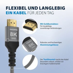 EFB Elektronik HDMI-21-00004. Kabellänge: 3 m, Anschluss 1: HDMI Typ A (Standard), Steckverbinder 1 Geschlecht: Stecker, A