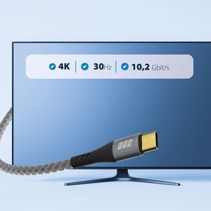 EFB Elektronik USB-HDMI-00001. Kabellänge: 1,8 m, Anschluss 1: USB Typ-C, Anschluss 2: HDMI. Stecker 1 Abmessungen (BxTxH)