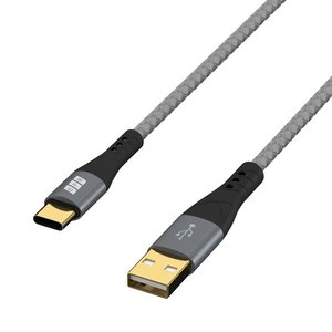 3M USB A-C CABLE 60W QC 3A 3M GRAY BRAIDED GOLD CONTACTS