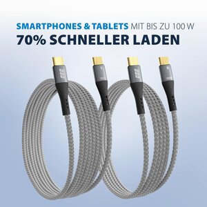 EFB Elektronik USB-CC-00005. Kabellänge: 1 m. Anschluss 1: USB C, Anschluss 2: USB C, USB-Version: USB 2.0, Max. Datenüber