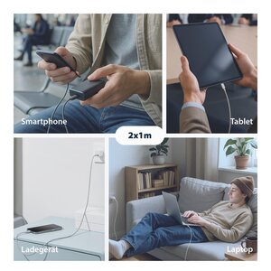 EFB Elektronik USB-CC-00005. Kabellänge: 1 m. Anschluss 1: USB C, Anschluss 2: USB C, USB-Version: USB 2.0, Max. Datenüber