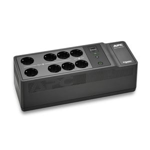 APC Back-UPS, 850VA/520W Boden-/Wandmontage, 230V, 8x CEE 7/3 Schuko-Steckdosen, USB Typ A+C Ports, vom Benutzer austausch