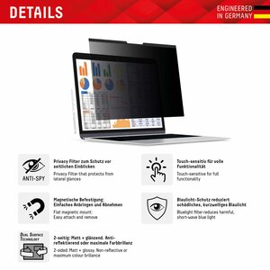 DISPLEX PRIVACY SAFE Magnetischer 2-Wege Blickschutzfilter für MacBook Air/ MacBook Pro 13,3‘‘