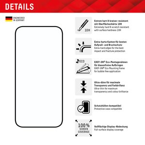 DISPLEX Premium Glas (Full Cover) für Apple iPhone 15/15 Pro