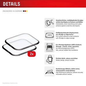 DISPLEX Full Cover Schutzfolie Apple Watch SE3/SE2/SE (40mm), 2 Stück