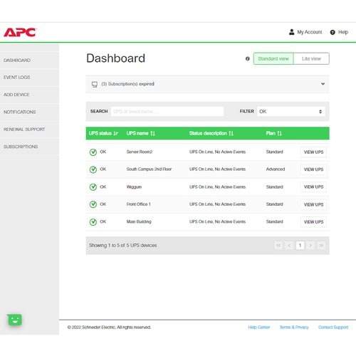 Digitale Lizenz, EcoStruxure IT SmartConnect, Standard Plan 3 Jahre, 1 Gerät, USV-Fernüberwachung und USV-Firmware-Upgrade