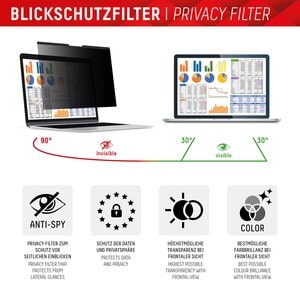 DISPLEX PRIVACY SAFE Magnetischer 2-Wege Blickschutzfilter für Laptop/ Notebook 13,3'' (16:10)