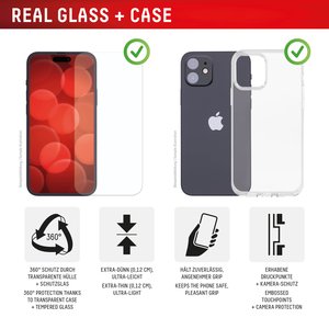 DISPLEX Schutzglas + Schutzhülle für Apple iPhone 16