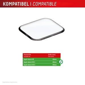 DISPLEX Full Cover Schutzfolie Apple Watch SE3/SE2/SE (40mm), 2 Stück