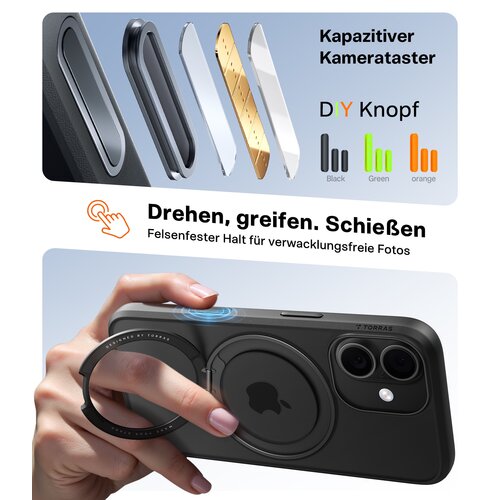 TORRAS Hülle für Apple iPhone 17 Smartphone - Schwarz