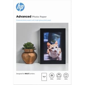 HP Advanced Tintenstrahl Fotopapier - 100 mm x 150 mm - 250 g/m² Grammage - Glänzend - 25er Blatt