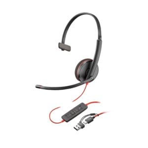 Poly Blackwire 3210 Monaural USB-C Headset +USB-C/A Adapter (Packungseinheit)