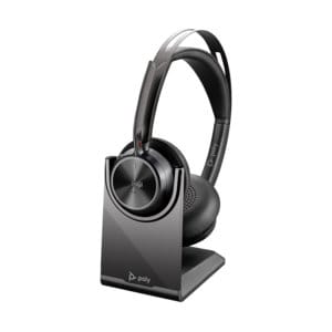 Poly Voyager Focus 2 USB-C-C-Headset, für Microsoft Teams zertifiziert, + USB-C/A-Adapter +Ladestation