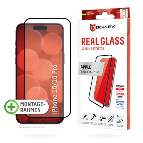 DISPLEX Premium Glas (Full Cover) für Apple iPhone 15/15 Pro