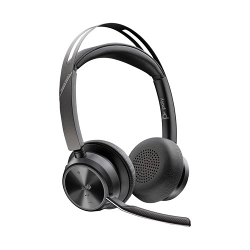 Poly Voyager Focus 2 USB-C-C-Headset, für Microsoft Teams zertifiziert, + USB-C/A-Adapter