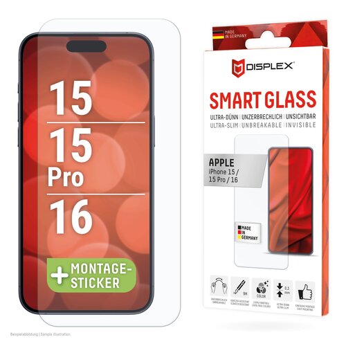 DISPLEX Smart Glass für Apple iPhone 15/15 Pro/16