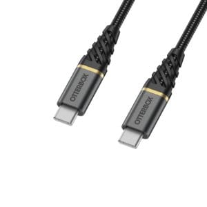 OtterBox Cable PREMIUM tressé et renforcé USB C vers USB C - résiste à plus de 10 000 pliages - 2M - noir