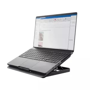 Trust Exto Support de Refroidissement pour Ordinateur Portable, Hauteur Réglable 8 positions, avec Un Ventilateur réglable