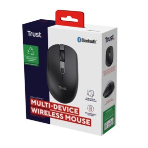 Trust Souris Optique Ozaa compact - Noir - Sans fil silencieuse - Bluetooth-Rechargeable USB 2.0 Type A - 6 Bouton(s) - 10